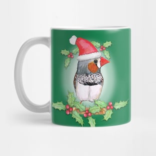 Zebra finch Christmas style Mug